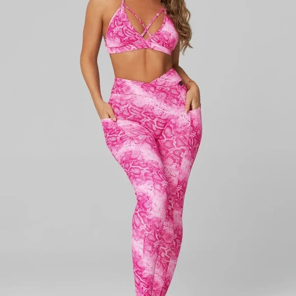 Pink Snake Print Women's Bralette - Picture 4 of 4